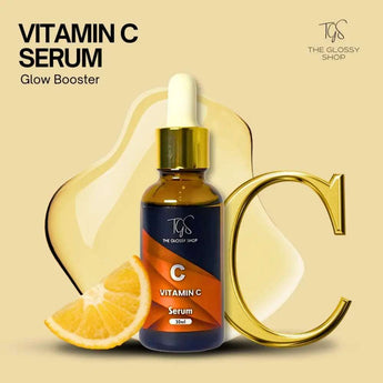 Bottle of Vitamin C Serum with natural extracts and hydrating ingredients for radiant skin